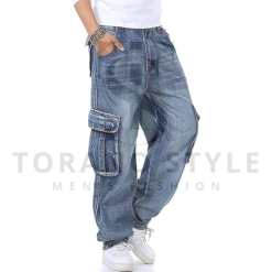 Men's Casual Loose Hip Hop Denim Work Pants Jeans in Georgia